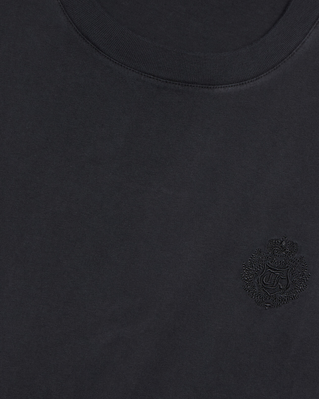 The Kooples HERREN BLACK WASHED schwarzes t-shirt mit logo