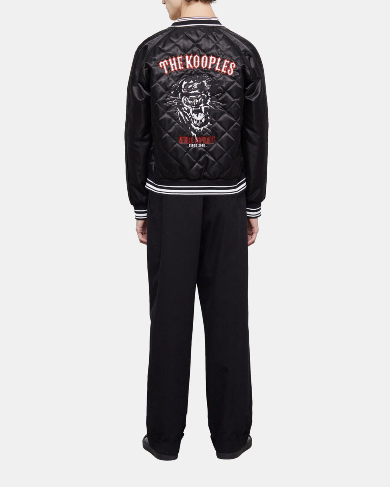The Kooples MEN BLACK embroidered black jacket
