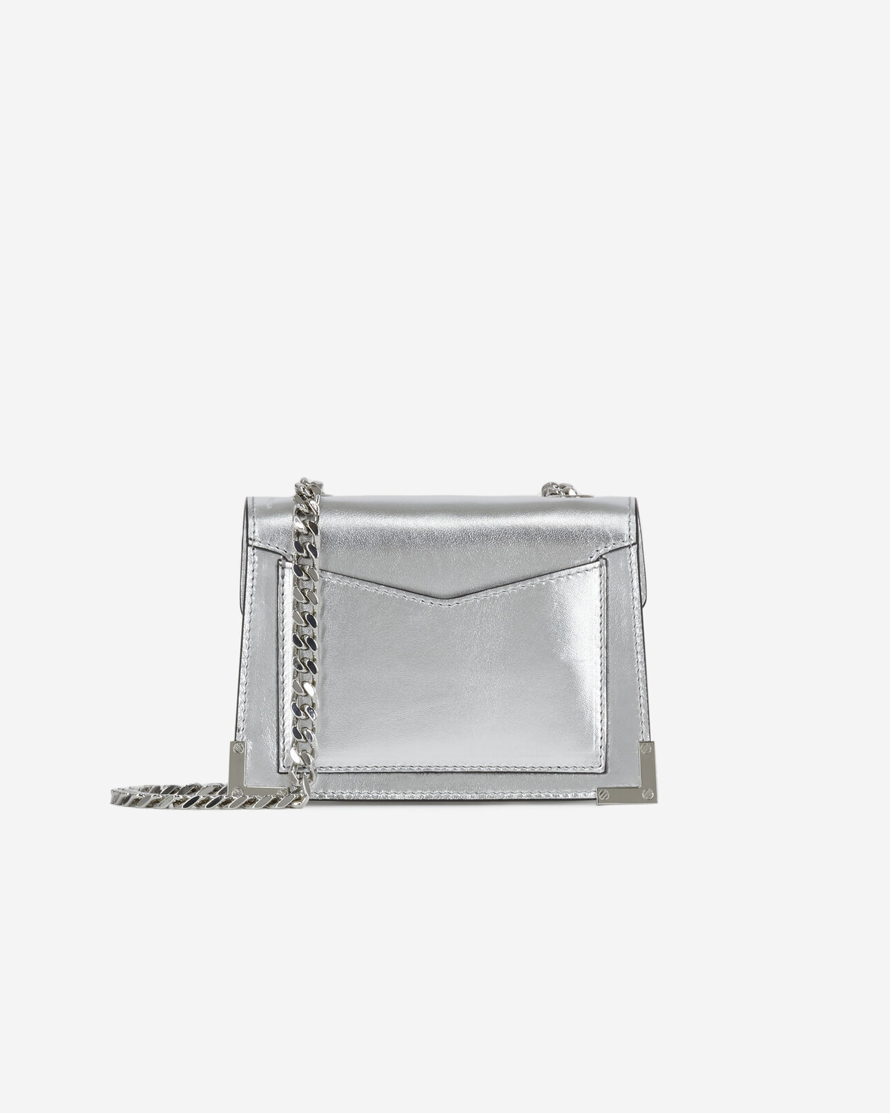 The Kooples FEMME SILVER sac emily nano en cuir argenté