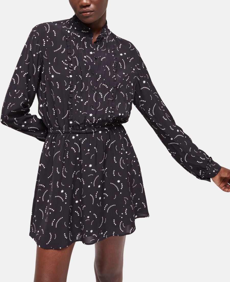 The Kooples WOMEN BLACK WHITE short printed dress