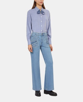 The Kooples FEMME BLUE jean flare bleu