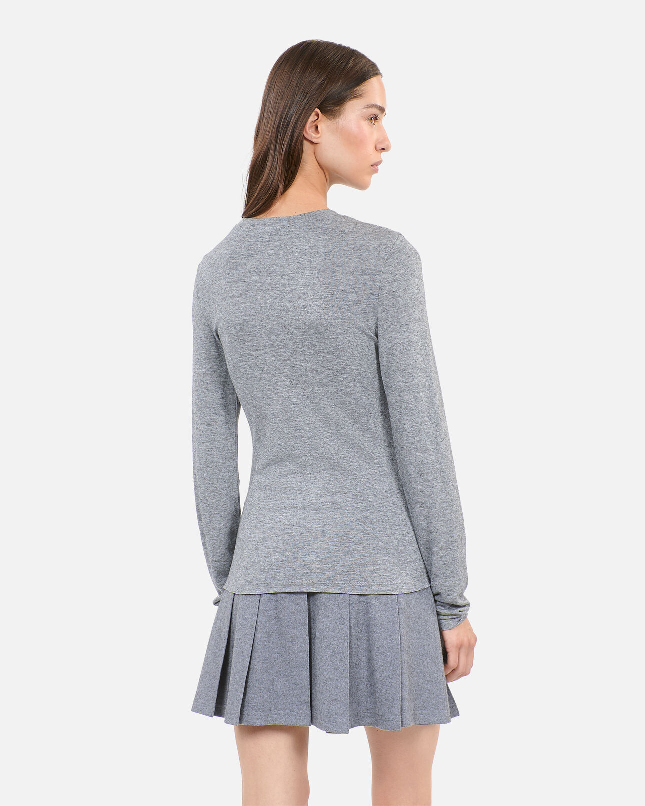 The Kooples F GREY MELANGE long sleeved printed t-shirt