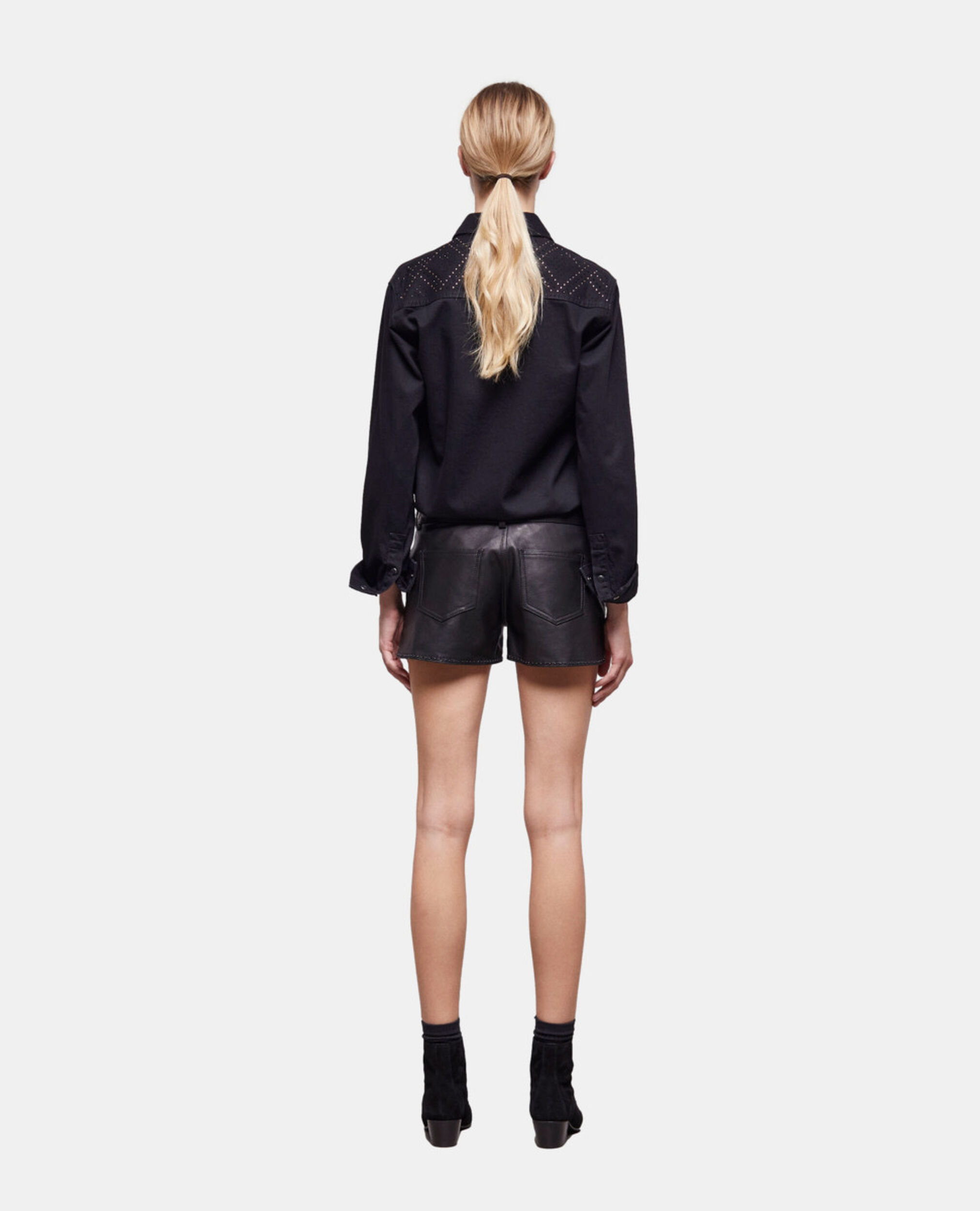 Short piel tachuelas negro, BLACK, hi-res image number null