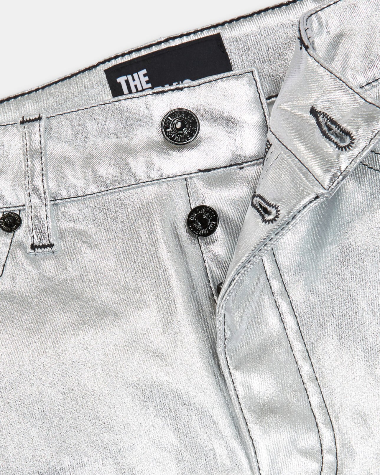 The Kooples FEMME SILVER jean slim argenté