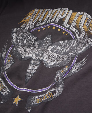 The Kooples MEN CARBONE carbon grey t-shirt with skull butterfly screen print