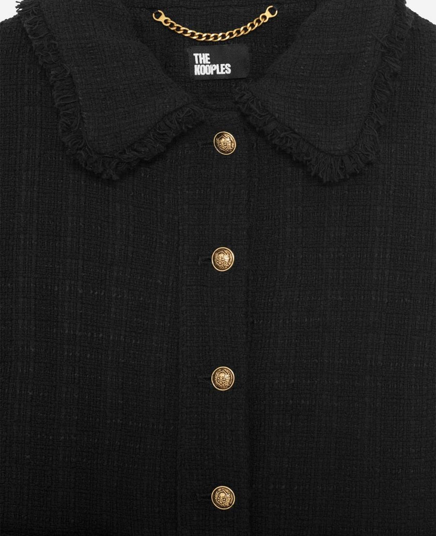 The Kooples FEMME BLACK veste en tweed noire