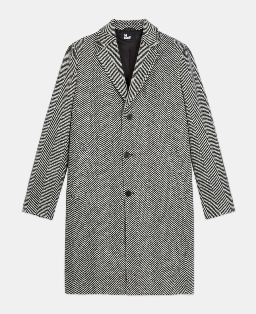 patterned wool coat