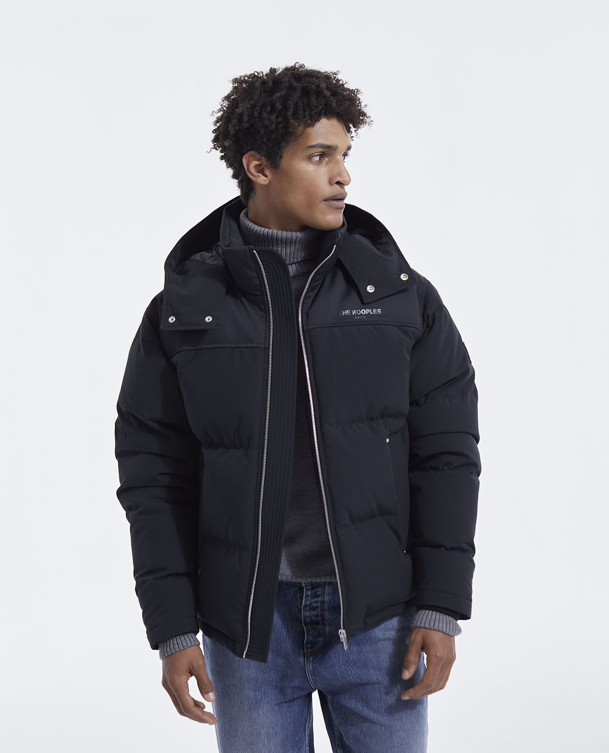 Doudoune a capuche noire The Kooples France