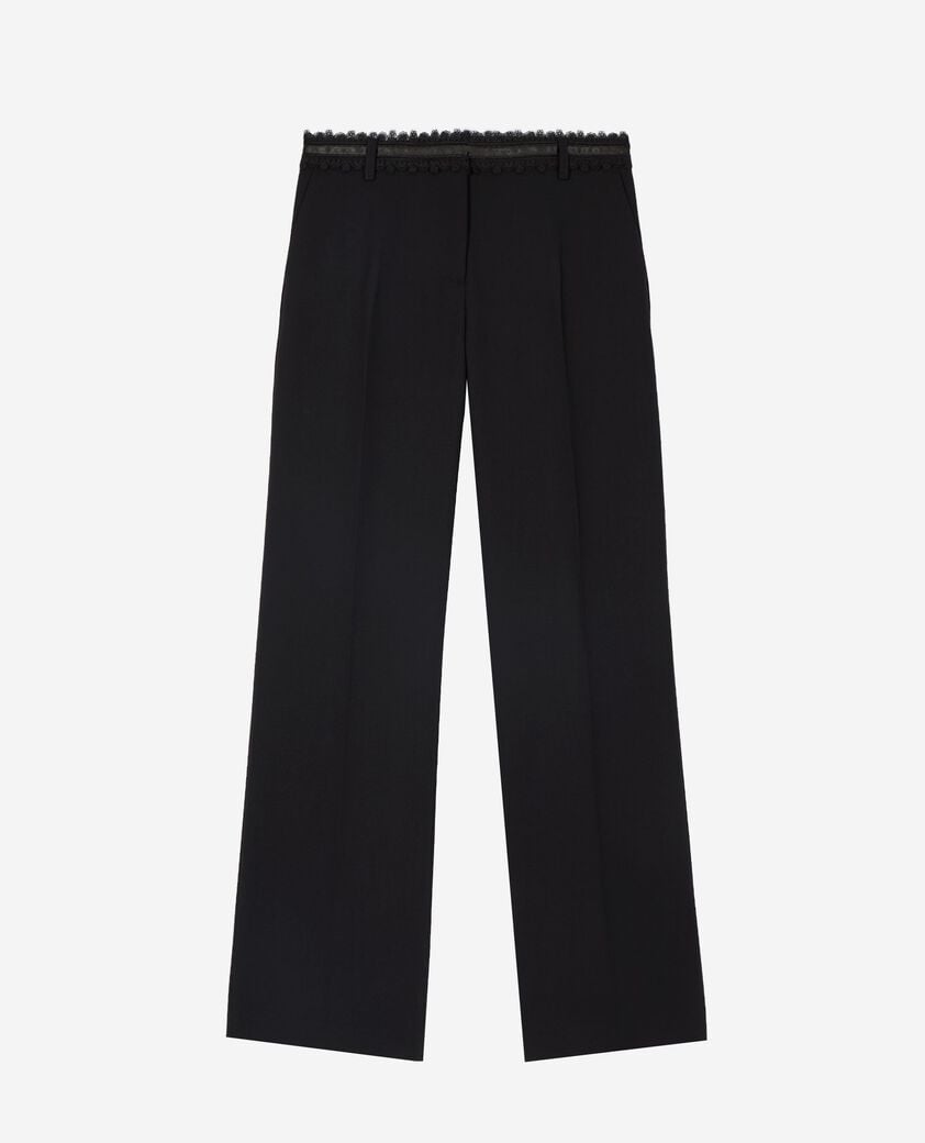The Kooples WOMEN BLACK black wide-leg pants