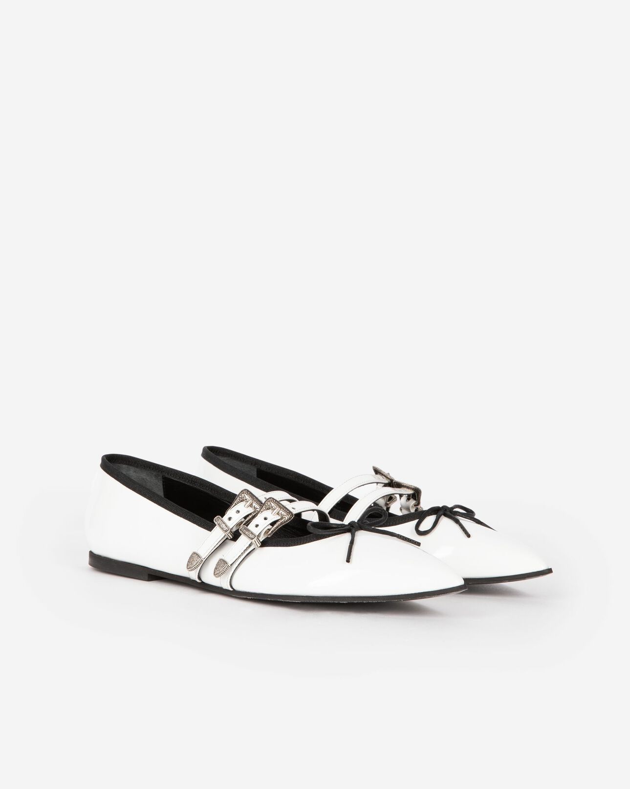 The Kooples DAMEN WHITE flache ballerinas aus weißem leder