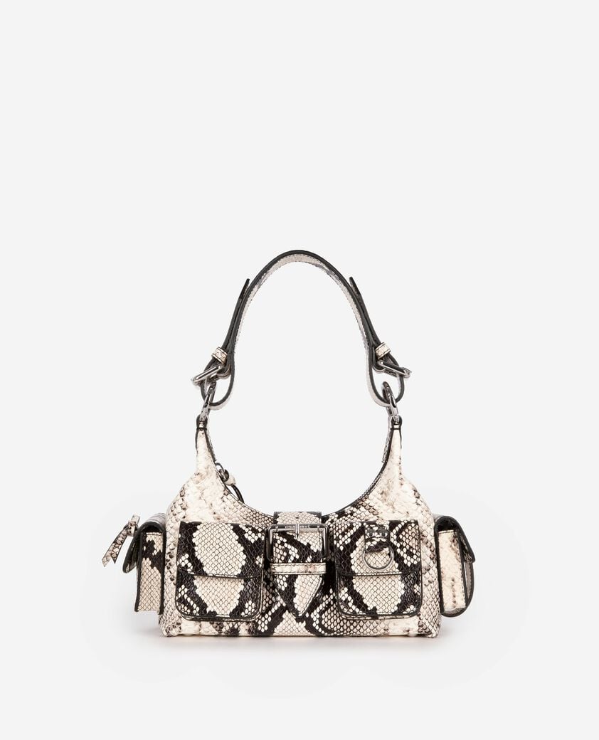 The Kooples DAMEN BLACK WHITE kleine amelia-tasche aus leder mit python-effekt
