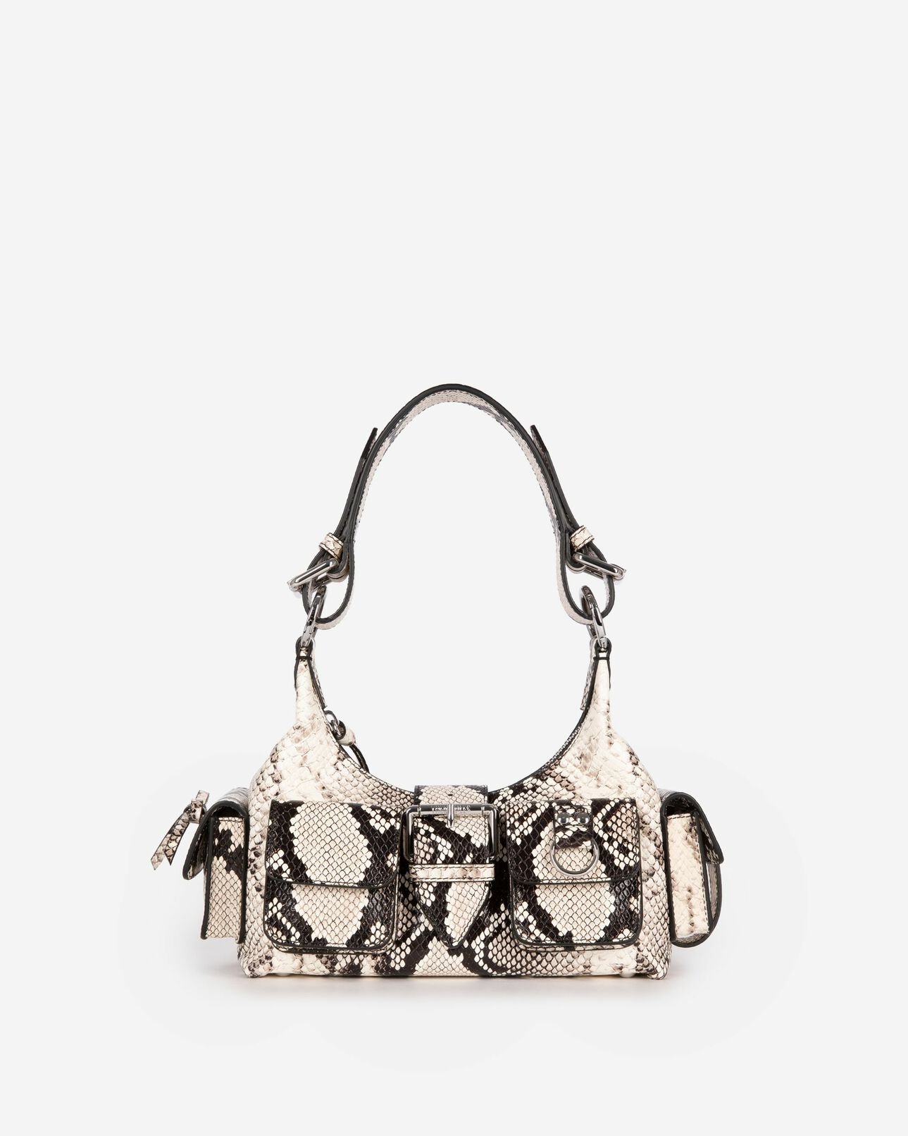 The Kooples FEMME BLACK WHITE sac amelia small en cuir effet python