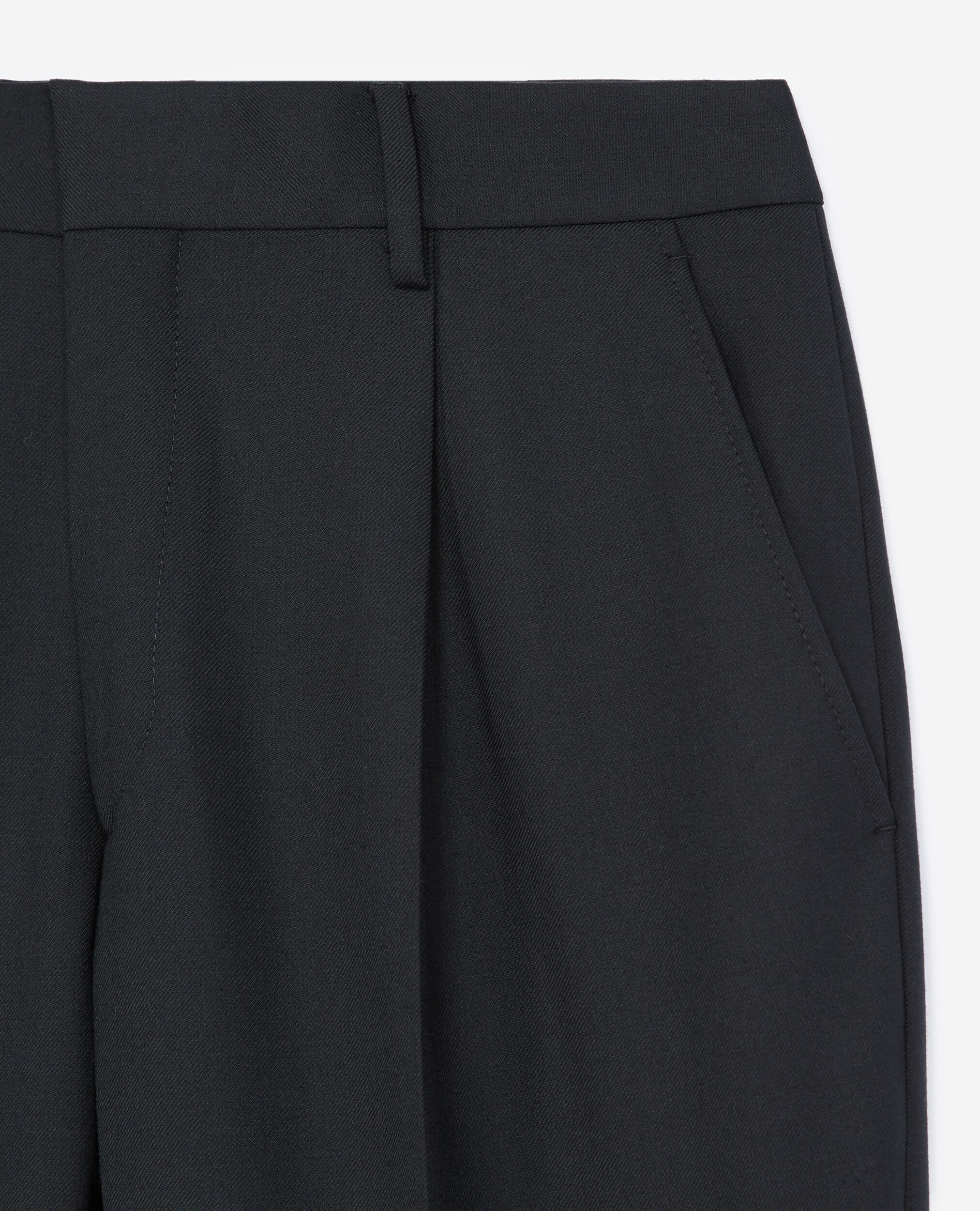 Black wool trousers , BLACK, hi-res image number null