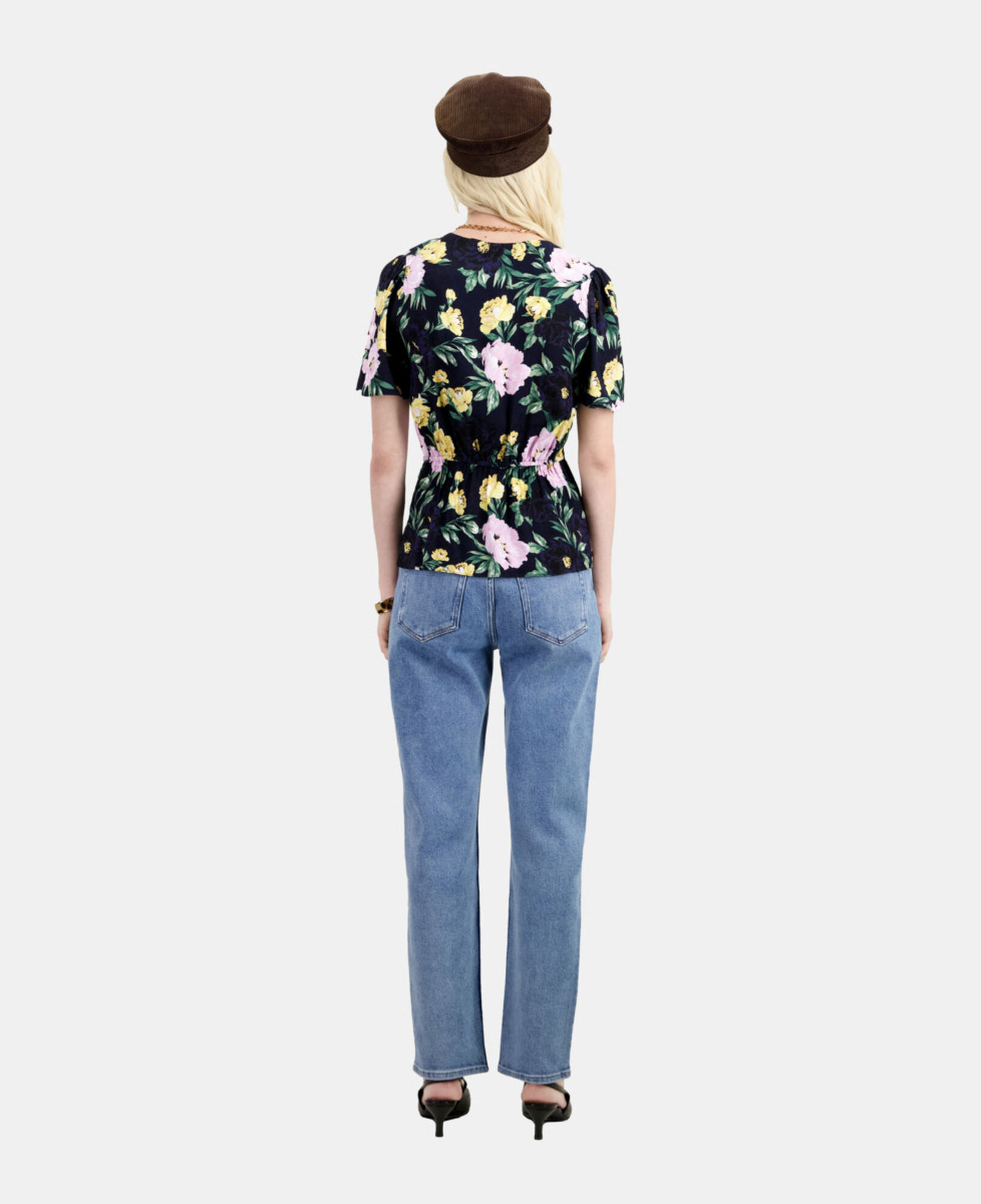 The Kooples DAMEN LIGHT PINK / DARK NAVY top mit print und drapierung