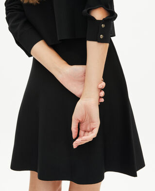 The Kooples WOMEN BLACK short trompe l'oeil dress in black mesh