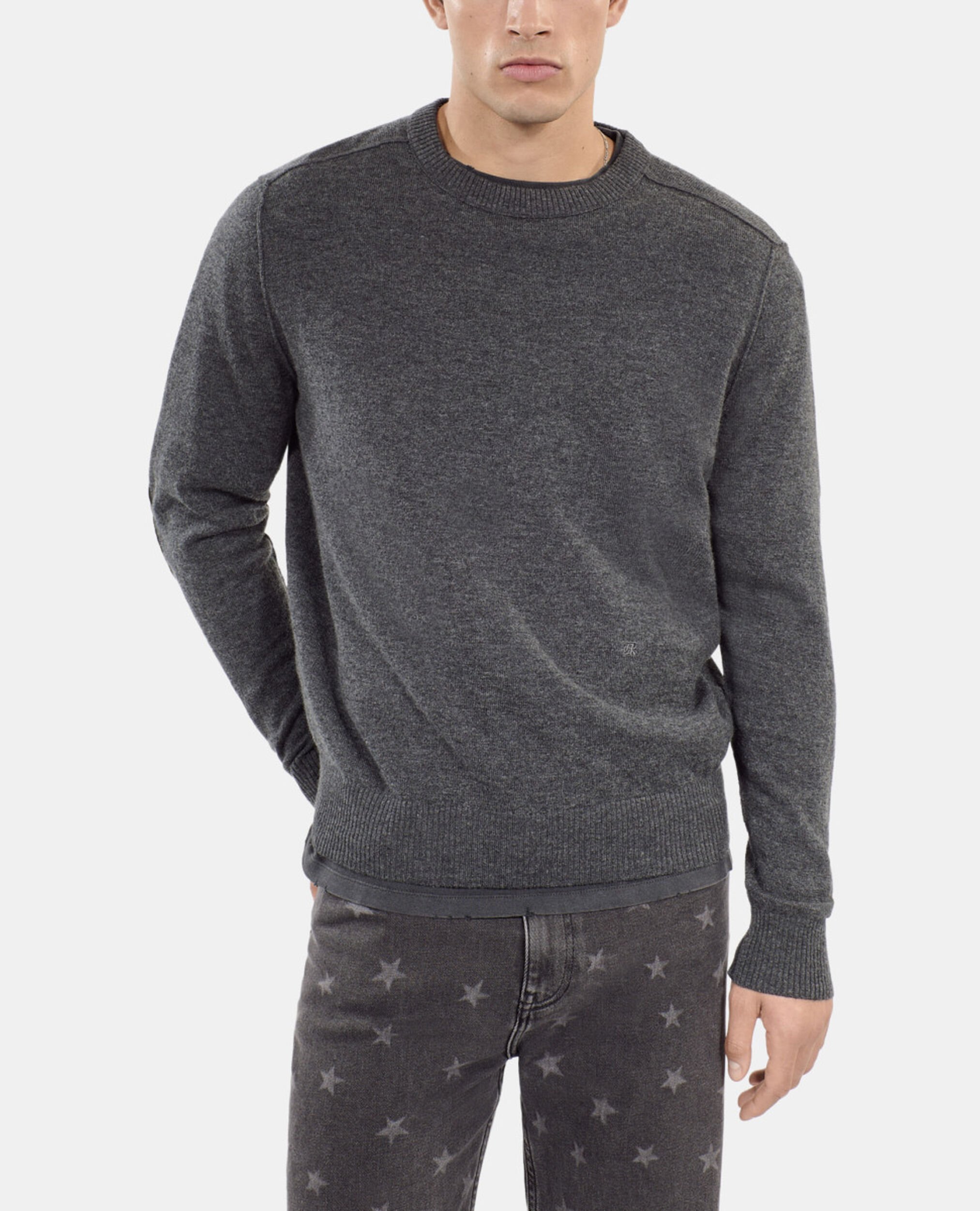 Grey wool sweater, MIDDLE GREY MEL, hi-res image number null