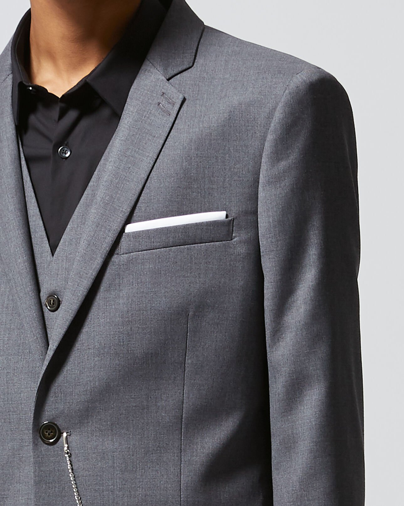 The Kooples HOMME GREY veste de costume grise à revers cranté