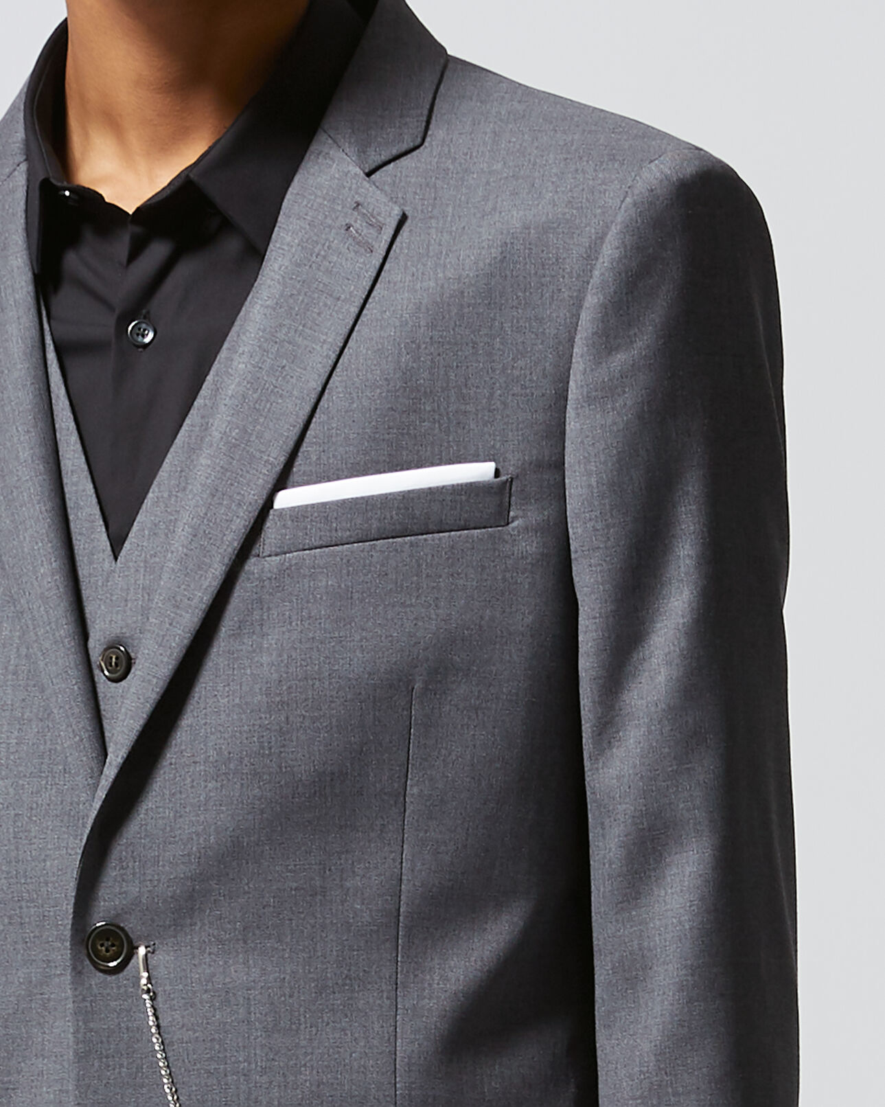 The Kooples HOMME GREY veste de costume grise à revers cranté