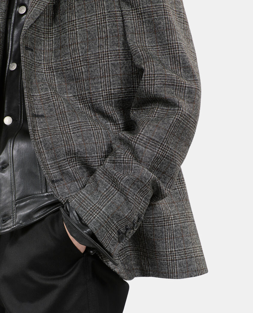 The Kooples HERREN BROWN / BLACK blazer aus wolle mit prince-of-wales-muster