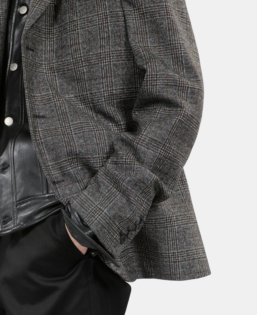 The Kooples HERREN BROWN / BLACK blazer aus wolle mit prince-of-wales-muster