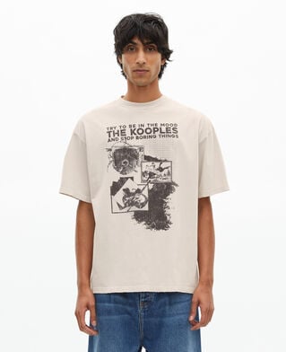 The Kooples HOMME LIGHT GREY t-shirt avec s&eacute;rigraphie gris