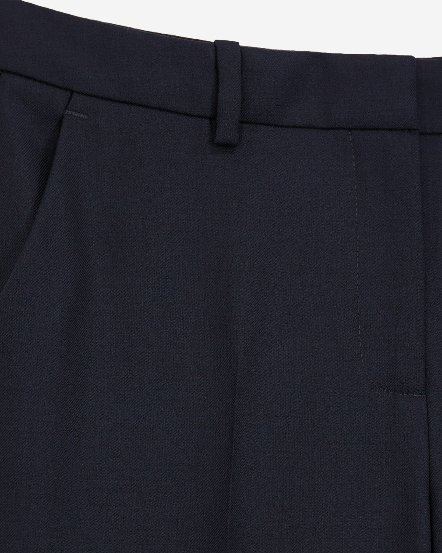 Navy blue slim-fit wool tailored trousers, NAVY, hi-res image number null