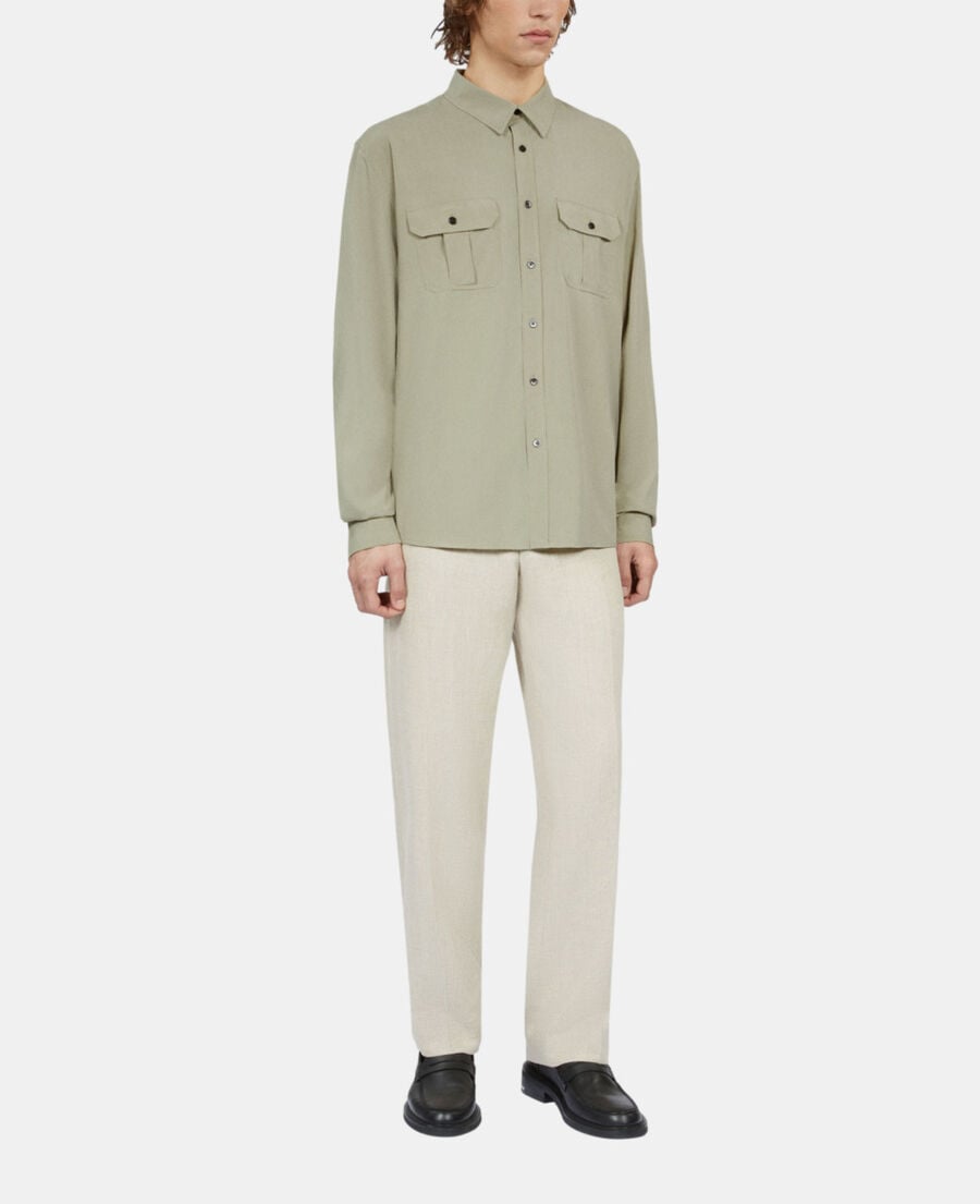 The Kooples HERREN KAKI GREY hellgrünes hemd