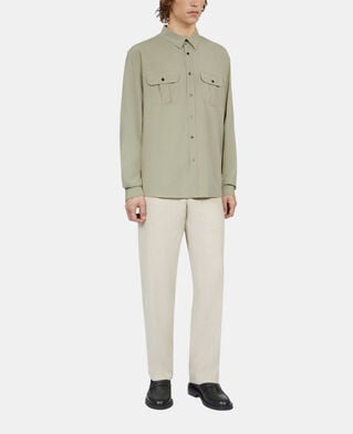 The Kooples HERREN KAKI GREY hellgrünes hemd