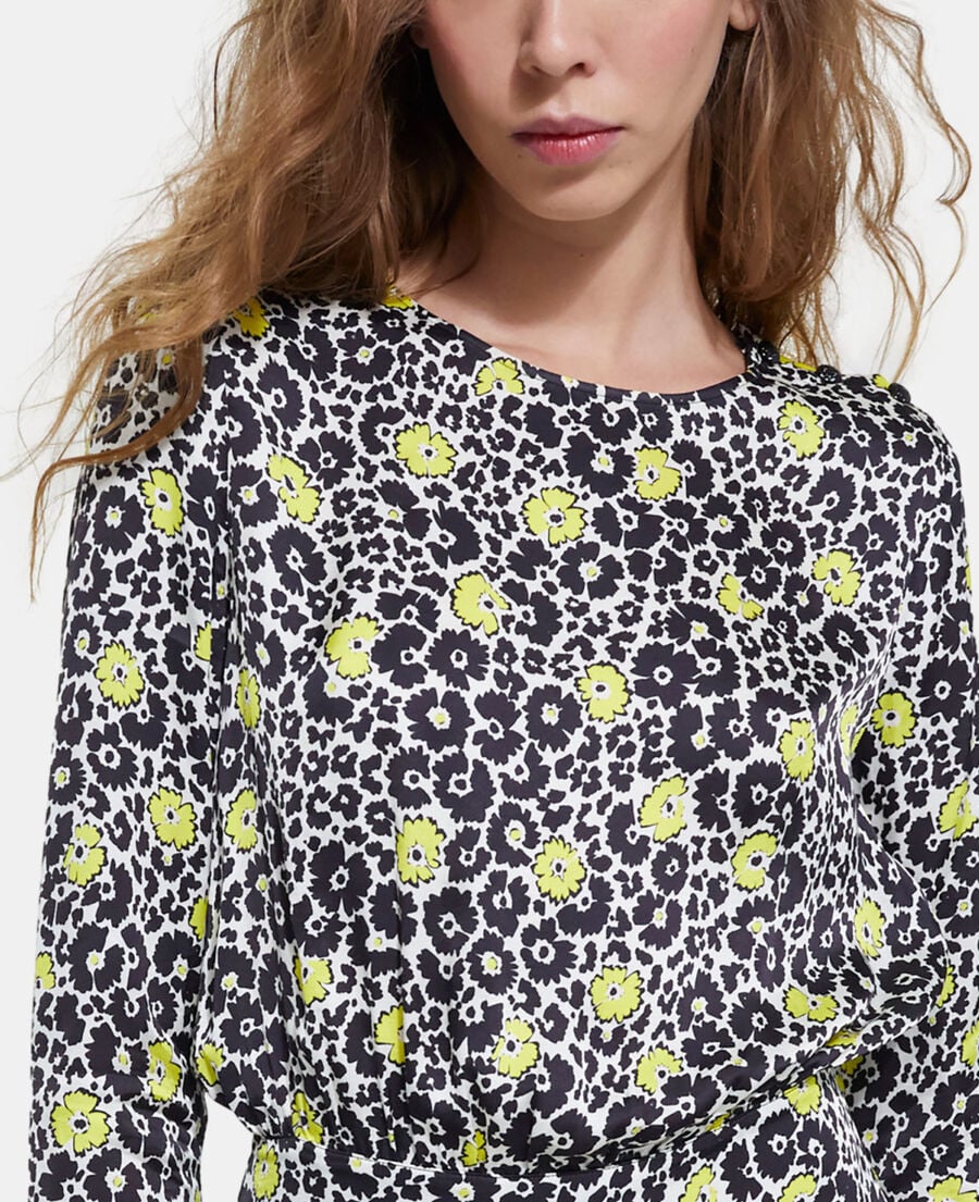 The Kooples WOMEN ECRU / YELLOW short floral dress