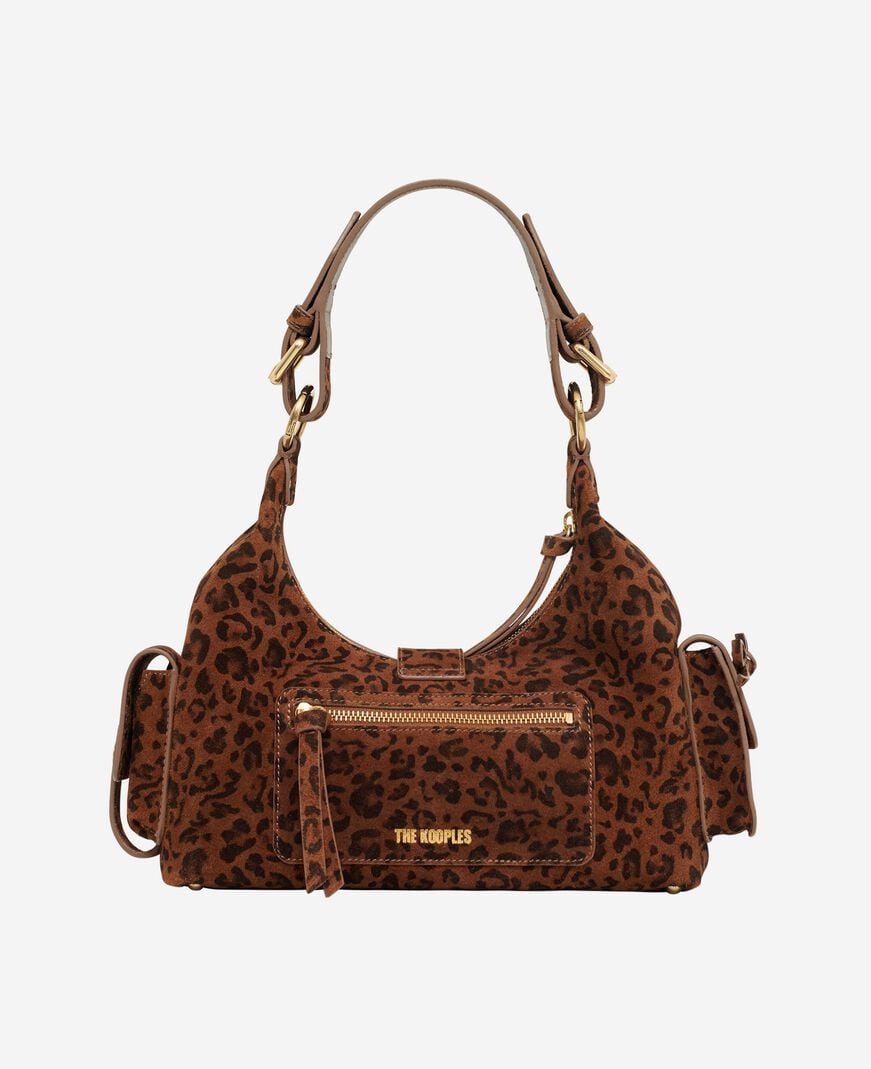 The Kooples F LEOPARD amelia bag in leopard print suede leather