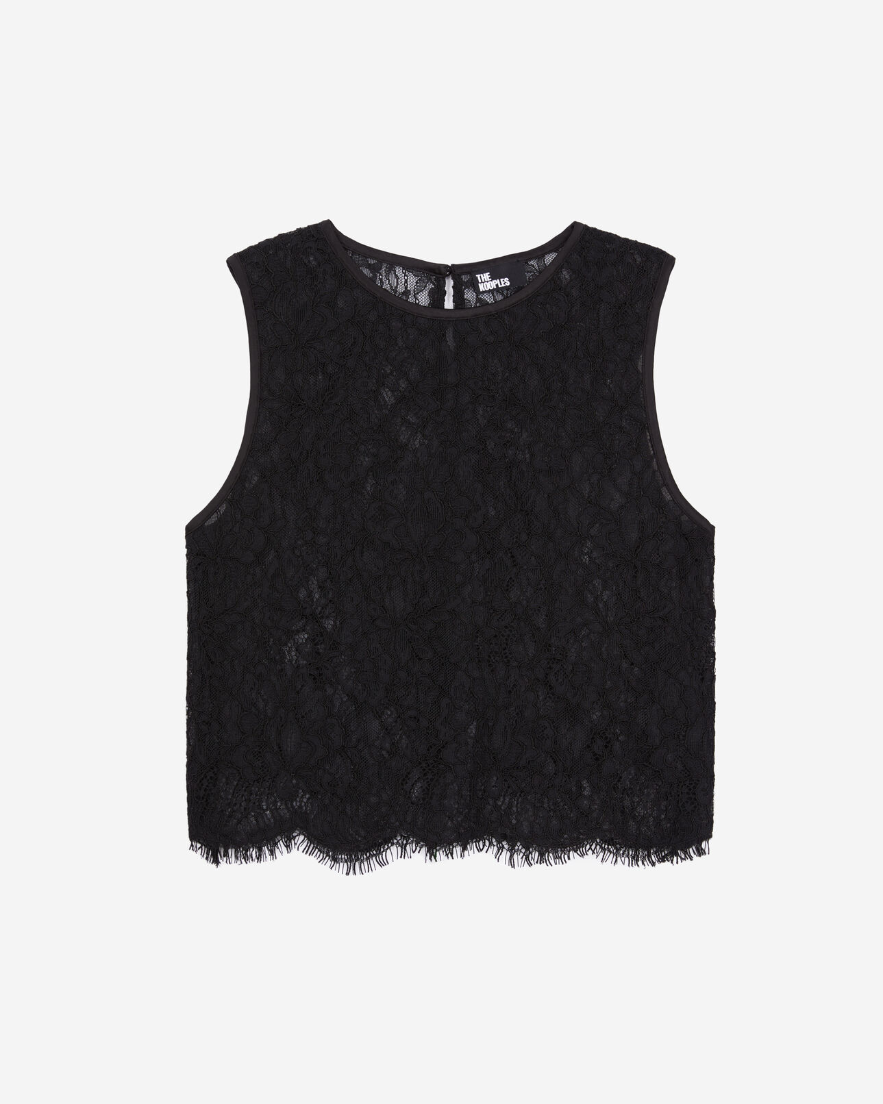 The Kooples MUJER BLACK top corto negro encaje