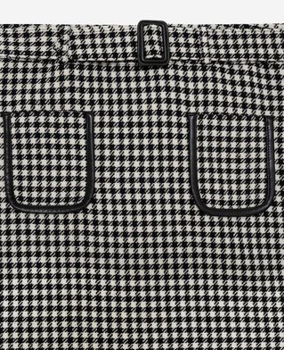 The Kooples FEMME BLACK WHITE jupe courte en pied de poule noire et blanche