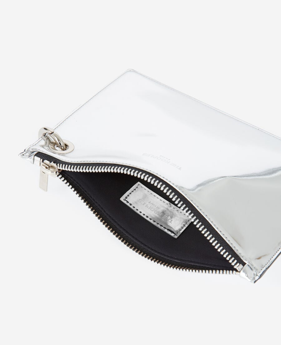 The Kooples WOMEN SILVER silver leather mobile pouch