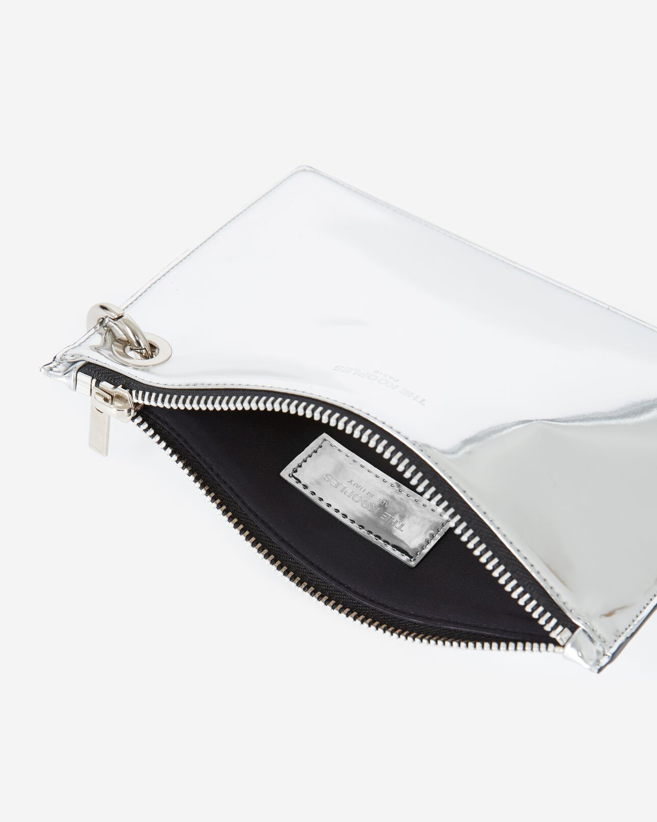 The Kooples WOMEN SILVER silver leather mobile pouch