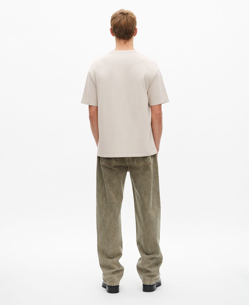The Kooples H BEIGE GREY t-shirt with beige logo embroidery