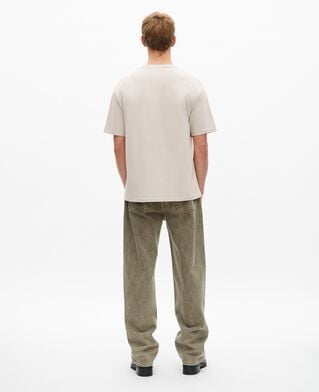 The Kooples H BEIGE GREY t-shirt with beige logo embroidery