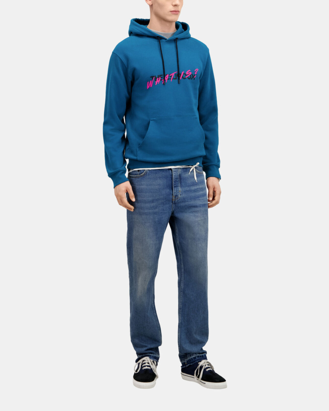The Kooples HOMME MEDIUM BLUE sweatshirt homme what is bleu à  capuche