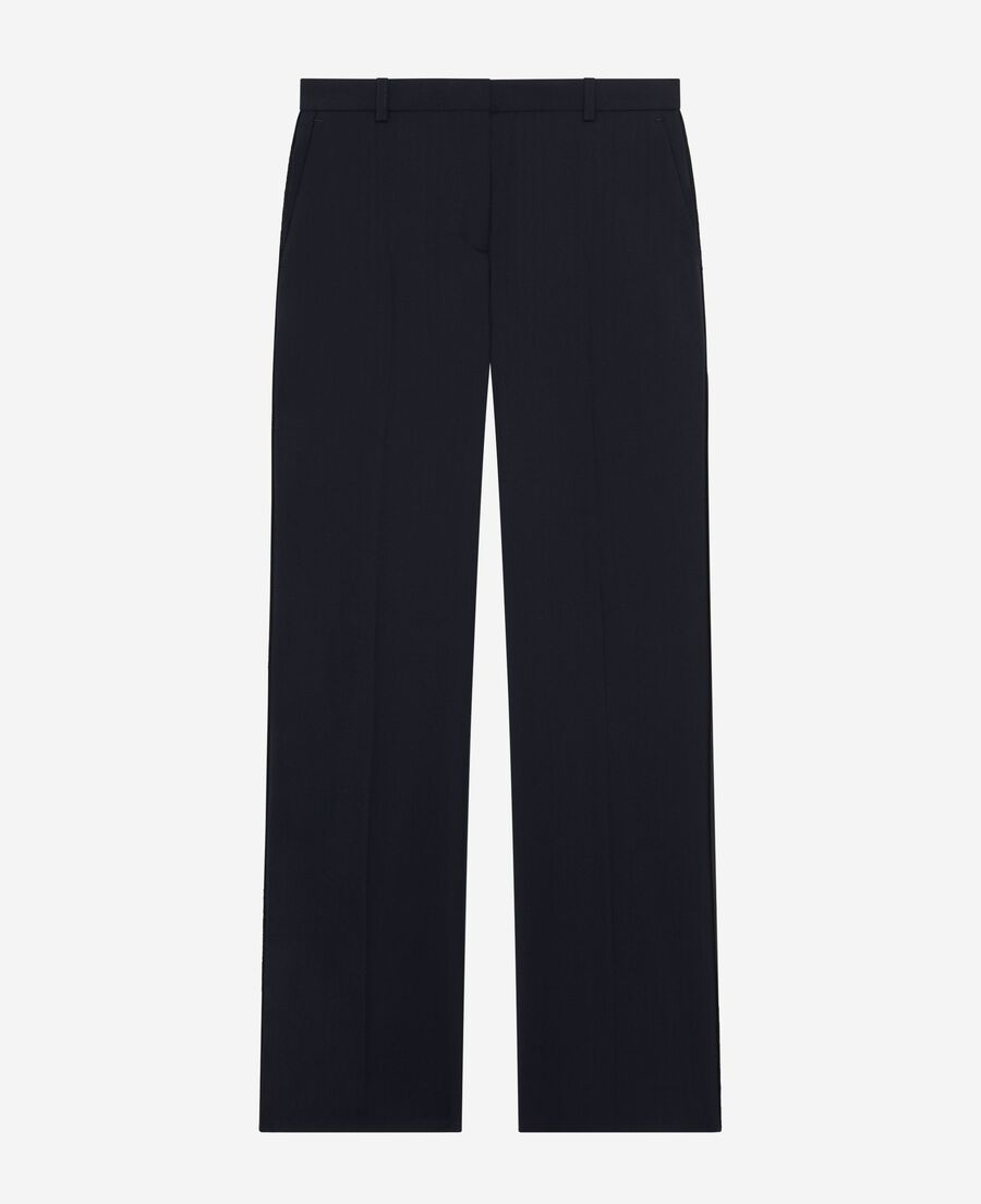 The Kooples FEMME NAVY pantalon droit en laine marine