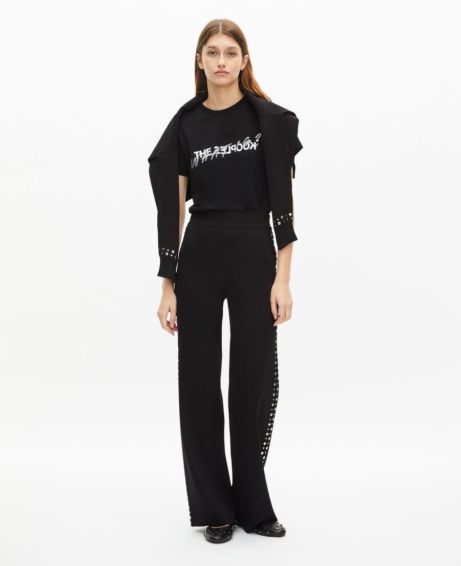 The Kooples MUJER BLACK pantalones de punto negros con tachuelas