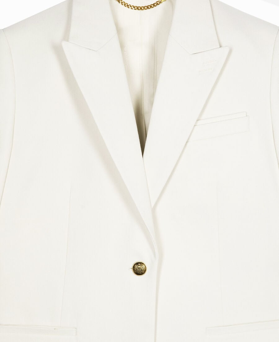 The Kooples F WHITE ecru cotton tailored jacket