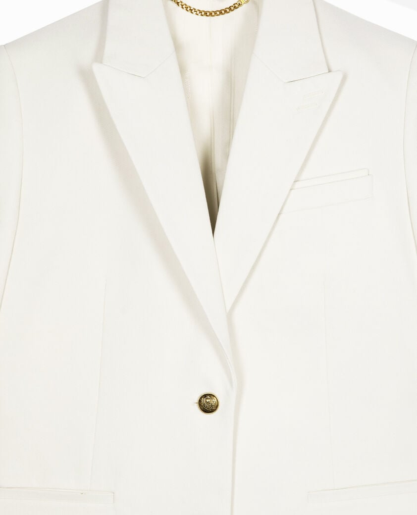 The Kooples WOMEN WHITE ecru cotton tailored jacket