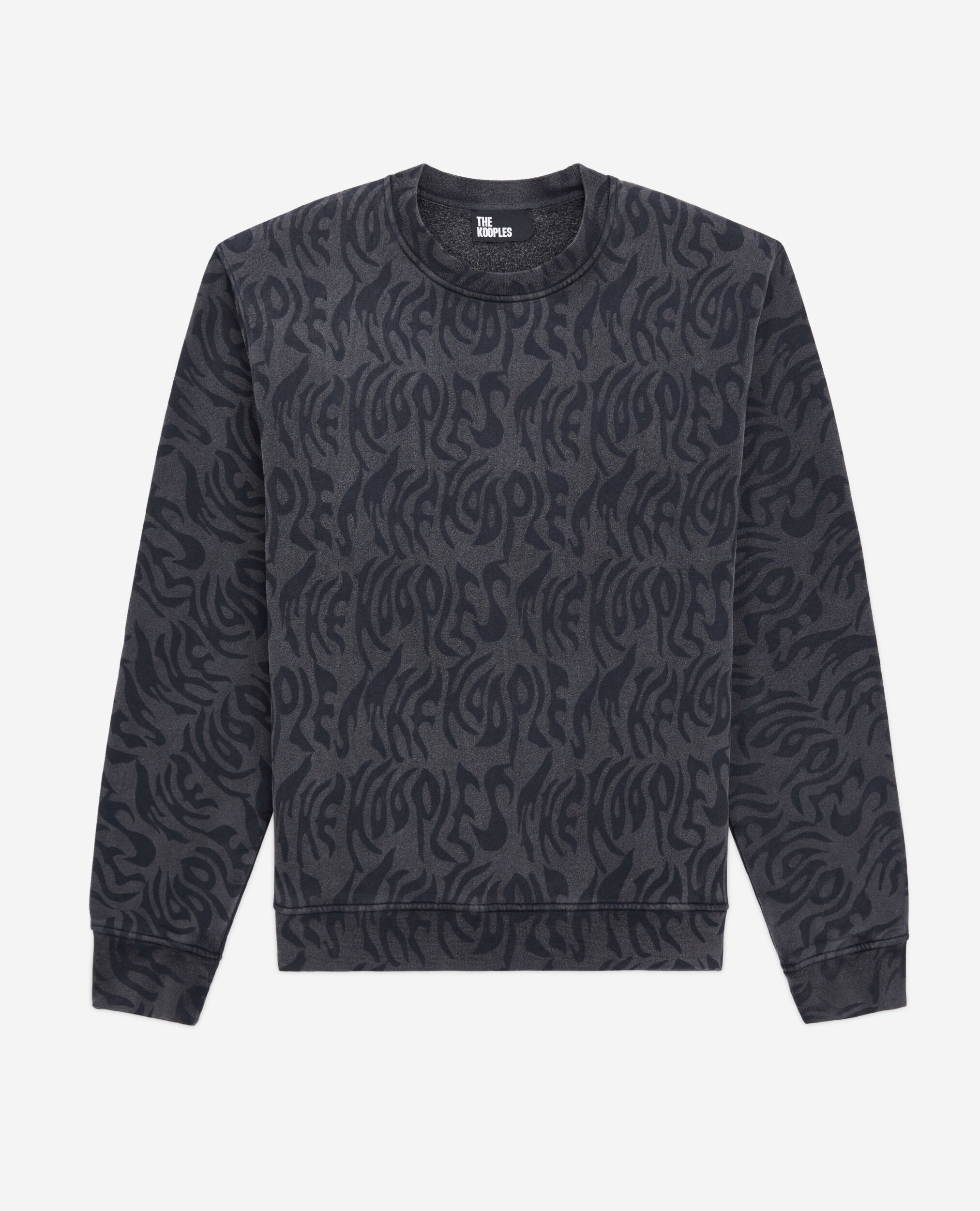 Men's Printed sweatshirt, BLACK WASHED, hi-res image number null