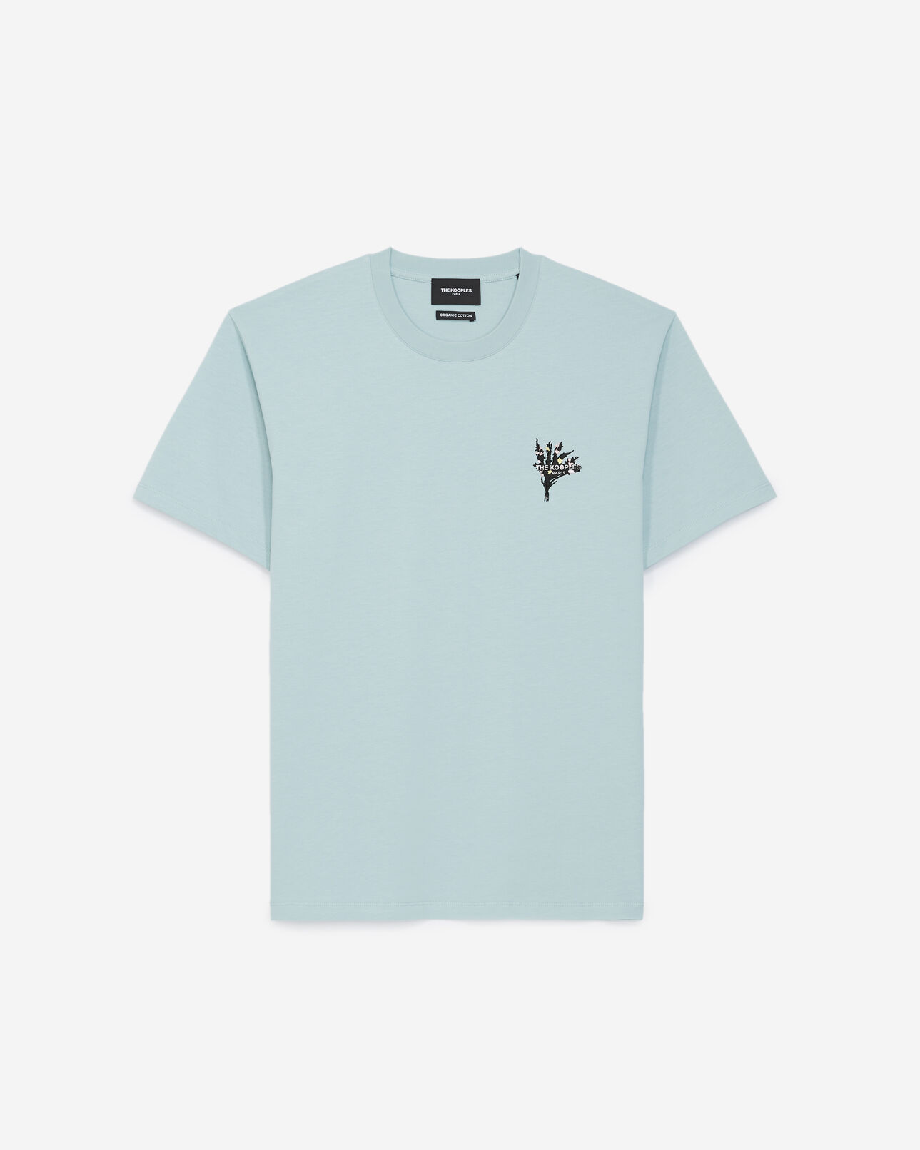 The Kooples MEN MINT mint green cotton t-shirt w/flowers