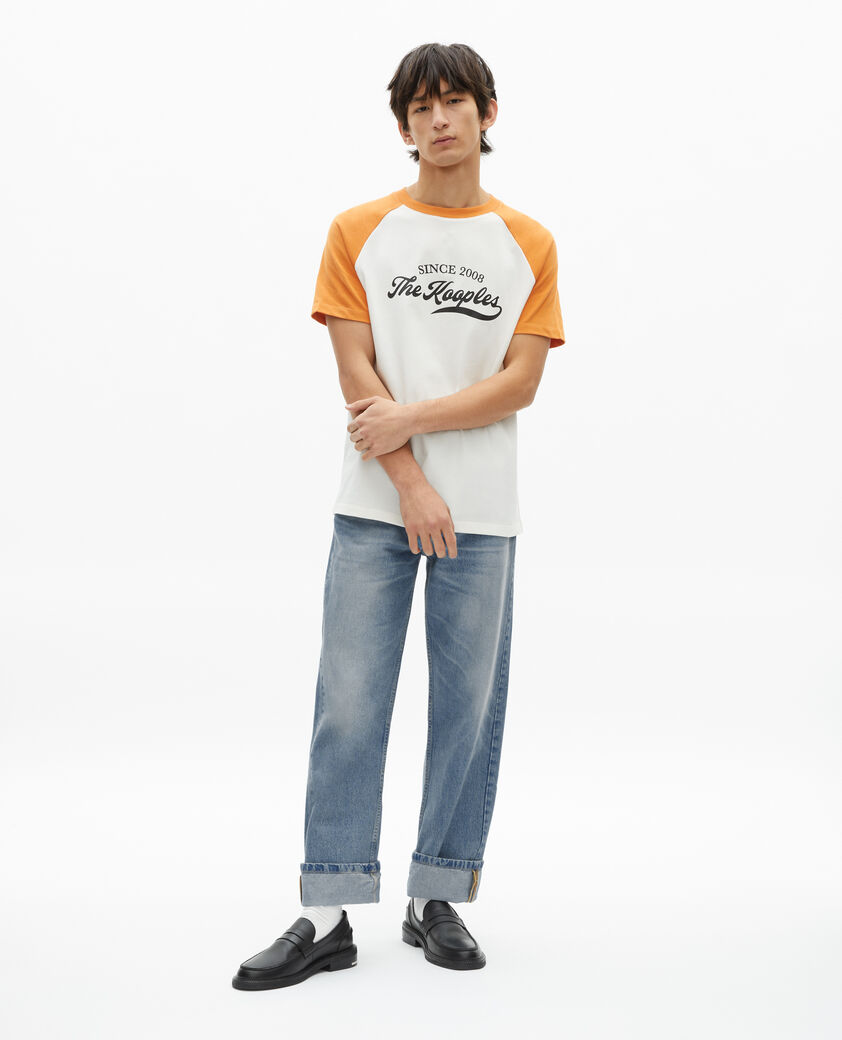 The Kooples MEN ECRU t-shirt with ecru logo screen print
