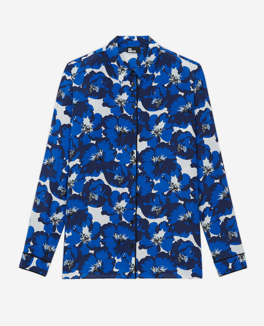 The Kooples WOMEN BLUE silk printed shirt
