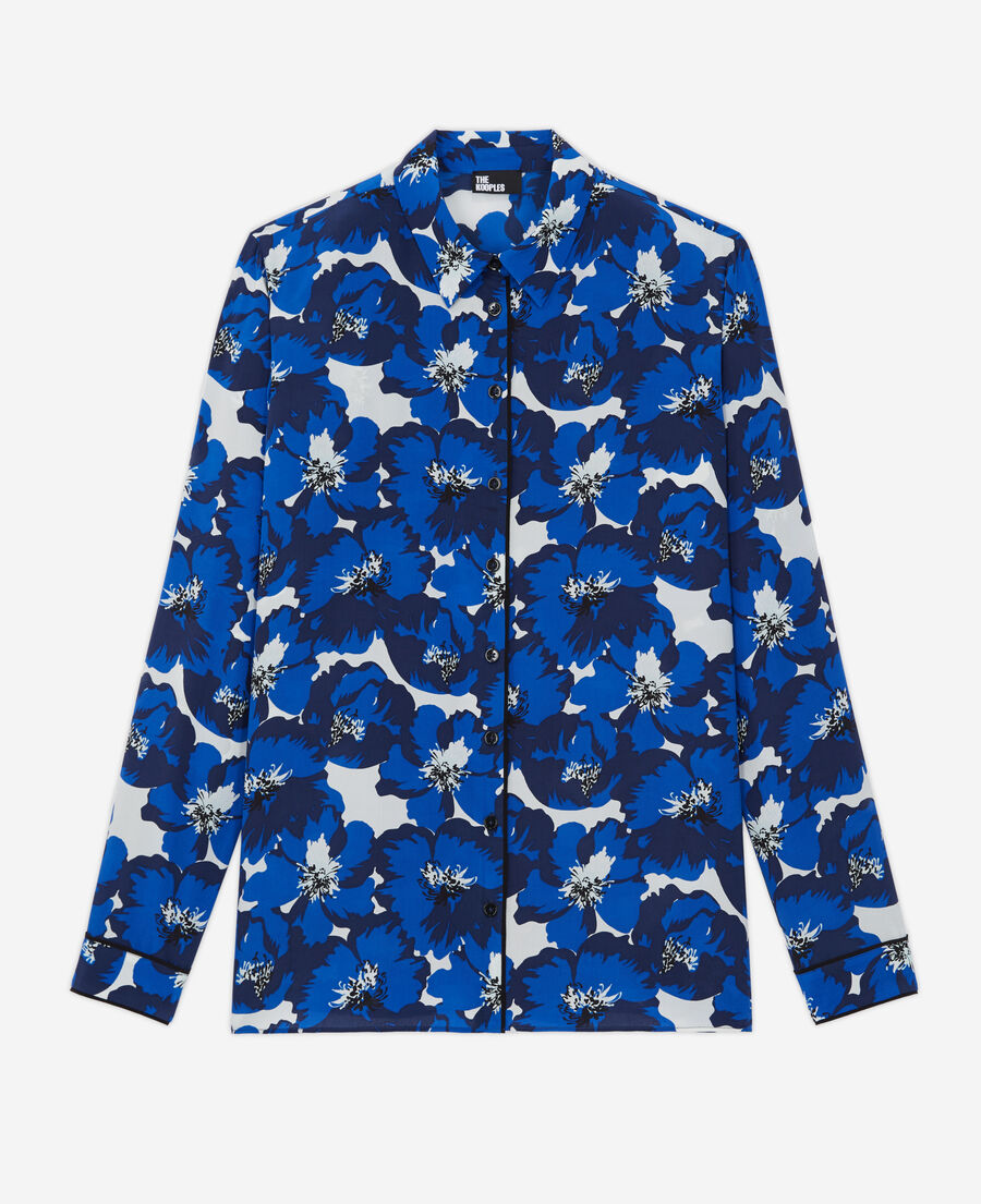 The Kooples WOMEN BLUE silk printed shirt