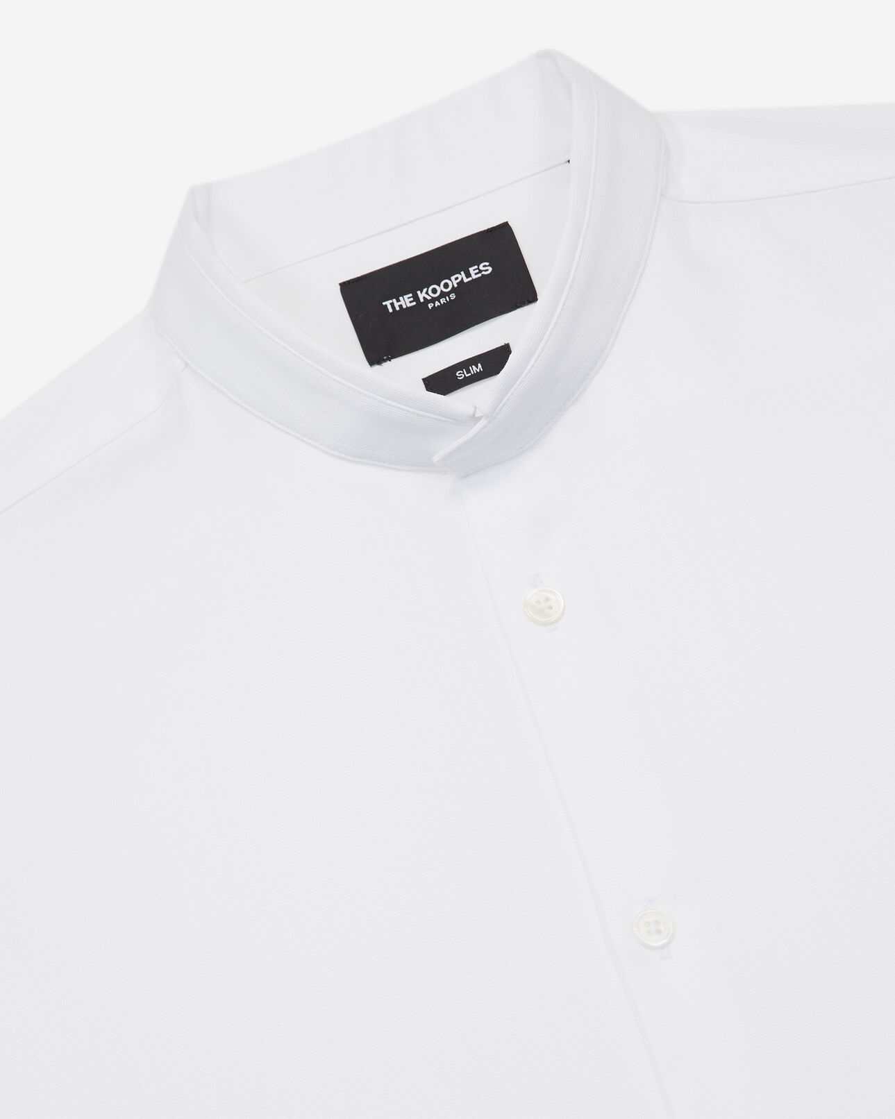 The Kooples HOMBRE WHITE camisa blanca cuello mao algodón