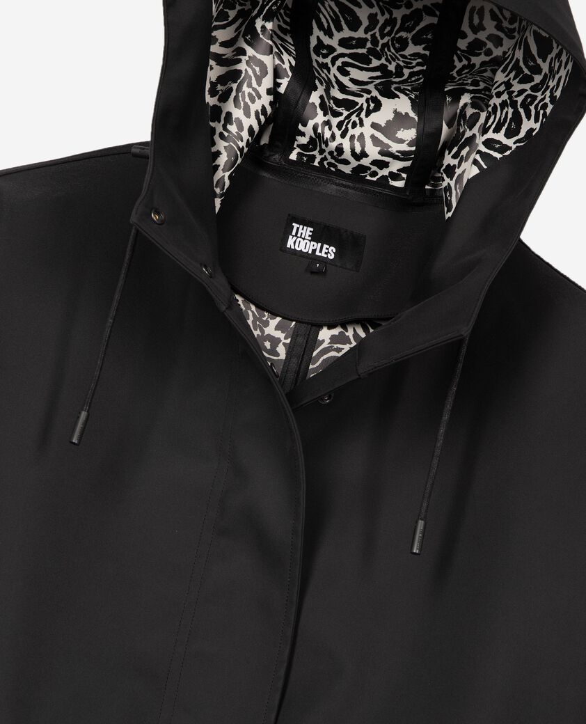 The Kooples FEMME BLACK parka longue &agrave; capuche noire