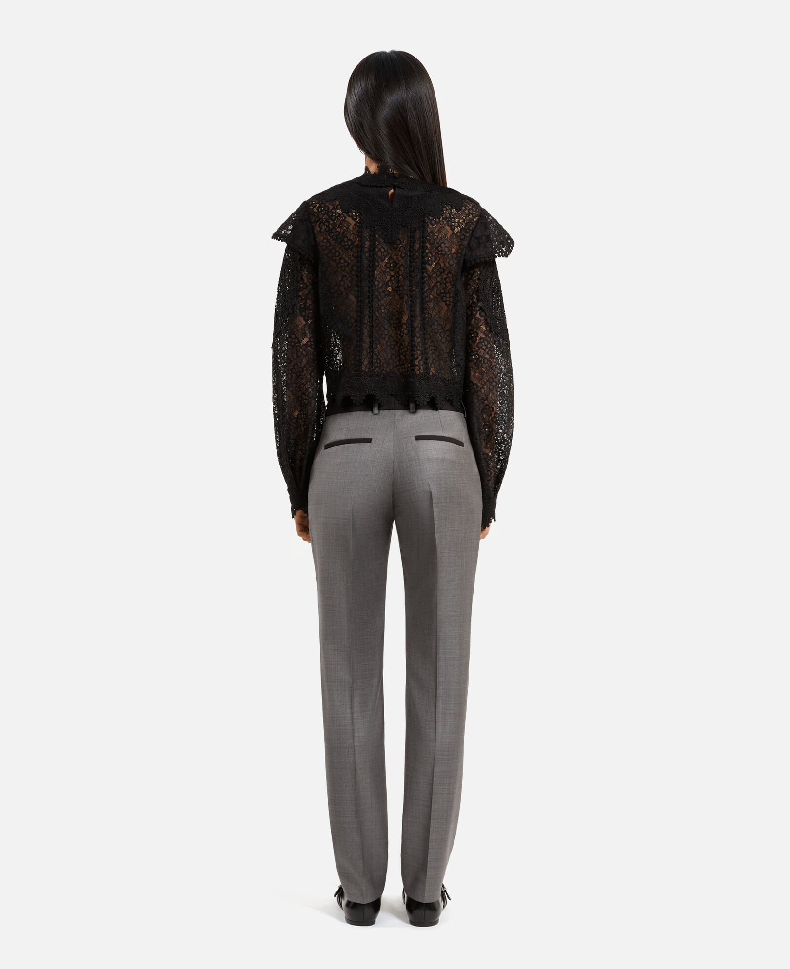 The Kooples WOMEN DARK GREY fitted gray suit pants