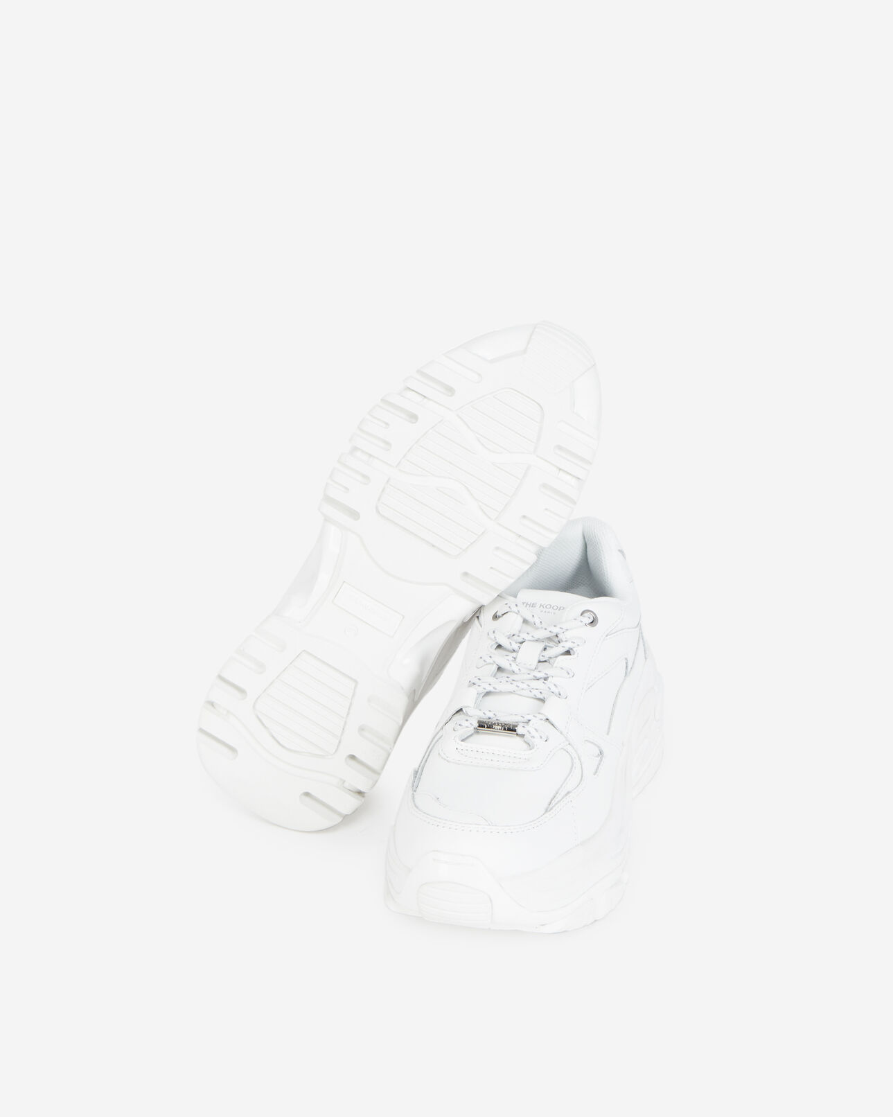 The Kooples HERREN OFF WHITE turnschuhe dick weiß glattleder